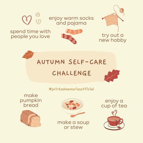 Self-care is especially important when the afternoons grow darker and the sun disappears #autumn #selfcare #routine #fall #printedmemories Fall Afternoon Routine, Fall Self Care Aesthetic, November Self Care, Autumn Routine, Fall Selfcare, Autumn Self Care, Cozy Self Care, Fall Self Care, Fall Checklist