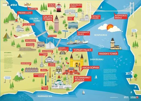 Istanbul Tourist Attractions Map PDF - Istanbul Clues Istanbul Tourist Map, Istanbul Tourist Attractions, Istanbul Map, Istanbul Guide, Turkey Map, Istanbul Travel Guide, Istanbul Turkey Photography, Istanbul Airport, Visit Istanbul