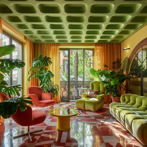 Retro Art Deco Interior, Interior Design Vintage Retro, 70s Glam Decor, 1970s Modern Interior Design, Vogue Home Interior Design, Vintage Salon Interior Design, Seventies Interior Design, 70s Home Decor 1970s Interior Design, 70s Modern Interior Design