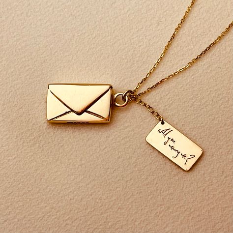 Envelope Necklace, Ways To Propose, Luxe Jewelry, Initial Necklace Gold, Jewelry Lookbook, Fancy Jewelry, Birthday Celebrations, Nice Things, Jewelry Inspo