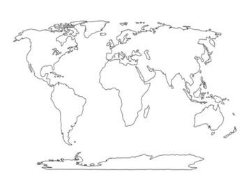 Blank World Map World Map Sketch, Map Of Continents, World Outline, Giant World Map, Preschool Homework, Free Printable World Map, Blank World Map, Homeschool Guide, World Map Outline