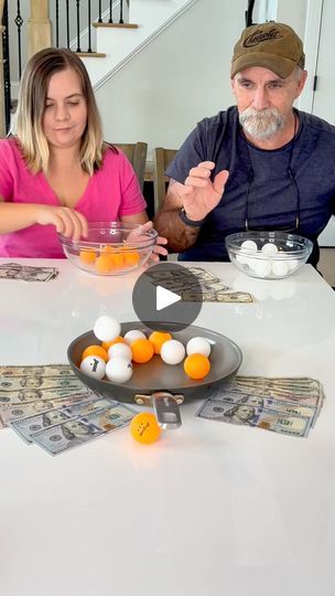 779K views · 345 reactions | Daughter vs Dad! Who can make all their ping pong balls and win the money? #pingpongchallenge #pingpong #moneychallenge #money #familygames #games | By Cassie Hollister | Facebook Ping Pong Balls Games, Christmas Games With Ping Pong Balls, Ping Pong Ball Math Games, Bra Ping Pong Game, Ping Pong Ball Games Plastic Cups, Ping Pong Games, Ping Pong Balls, Money Challenge, Games For Teens