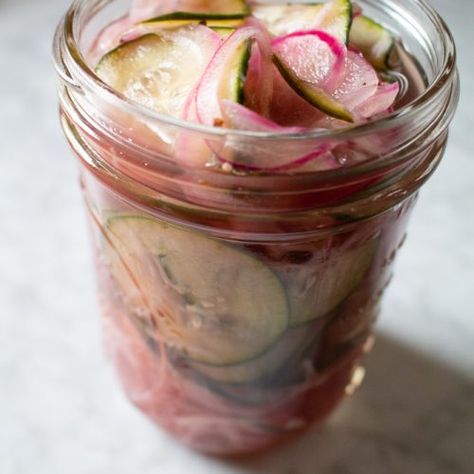 Pickled Red Onions And Cucumbers, Pickled Onions And Cucumbers, Pickled Cucumbers And Onions, Picked Red Onions, Canned Recipes, Canning Garden, Pickle Onions Recipe, Hungry Monster, Pickle Recipes Homemade