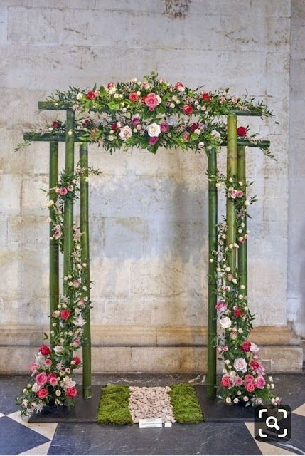 Ceremony Arch: ExtraOrdinary Bamboo Theme | K'Mich Dekorasi Bohemia, Wedding Arbors, Bamboo Decor, Ganpati Decoration Design, Marriage Decoration, Flower Decorations Diy, Wedding Backdrop Decorations, Kraf Diy, Wedding Stage Decorations