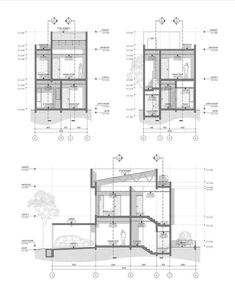 Architectural Details Drawing, Section Drawing Interior, Architectural Plan Presentation, Detail Drawing Architecture, Section Plan Architecture, House Section Drawing, Architecture Documentation, Section Architecture, Section Drawing Architecture