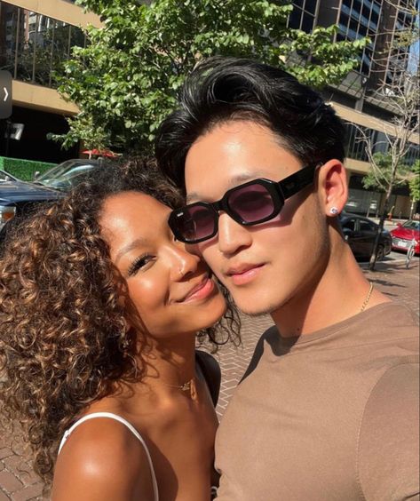 Wm Bw Couple, Black Asian Couple Aesthetic, Blasian Relationships, Wmbw Couples Goals, Blasian Wedding, Rich Black Couple Aesthetic, Bwam Ambw Interracial Couples, Black Woman Asian Man, Blasian Couple Aesthetic