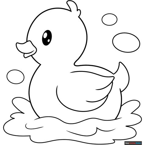 Free Rubber Duck Coloring Page for Kids Rubber Duck Template, Easy Drawings For Colouring, Rubber Duck Coloring Page, Duck Colouring Pages, Line Art For Coloring, Duck For Coloring, Toddler Colouring In Free Printable, Colouring Activities For Kids Preschool, Coloring Books For Kids Free Printable