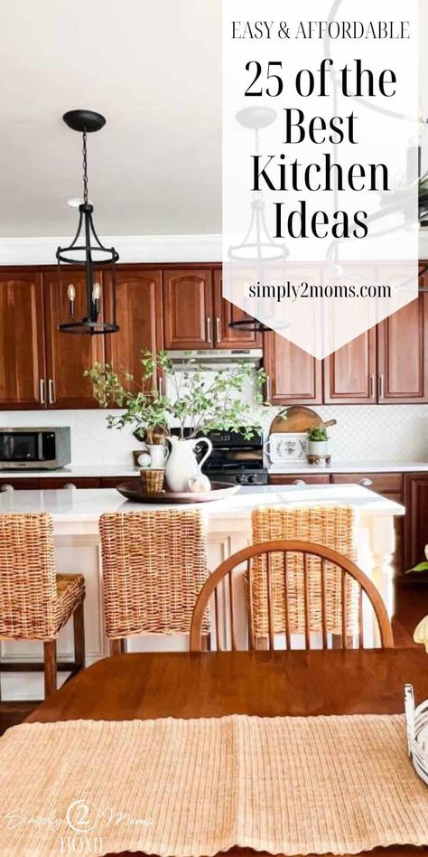 Need some inspiration for your kitchen? Check out 25 of the best ideas for decorating, organizing or even giving your space a makeover. Above Cabinet Decor Kitchen, Best Kitchen Ideas, Decorating Above Kitchen Cabinets, Kitchen Table Makeover, Above Kitchen Cabinets, Cottage Style Kitchen, Kitchen Island Decor, The Perfect Kitchen, Open Kitchen Shelves