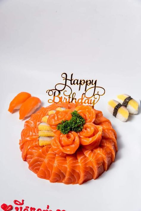 Salmon Cake, Sushi Cake, Japanese Food Sushi, Waves Haircut, Salmon Sashimi, Food Sushi, Salmon Sushi, Salmon Cakes, Sashimi