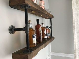 DIY Whiskey Shelf : 15 Steps (with Pictures) - Instructables Bar Shelves Ideas Liquor, Liquor Shelf Ideas, Bar Shelves Ideas, Diy Bar Shelves, Whiskey Shelf, Bar Shelf Ideas, Whiskey Rack, Diy Whiskey, Garage Pub