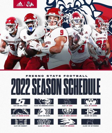 Baseball Poster Design, Sports Marketing Design, College Sports Graphics, Calendar Graphic, Football Poses, Seasons Posters, Sports Design Inspiration, Sport Banner, Fresno State