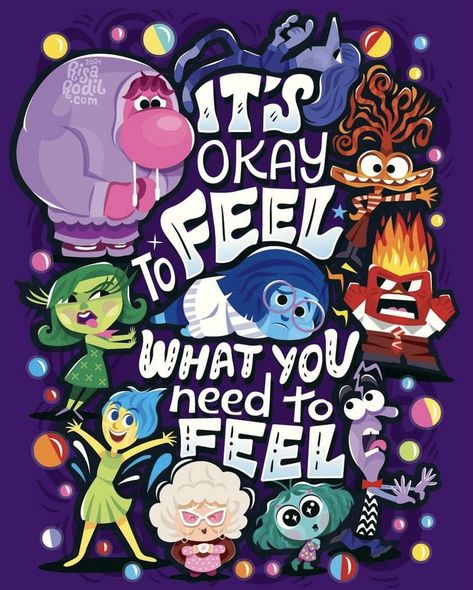 Inside Out Poster, Encouraging Quotes For Kids, Joy Inside Out, Inside Out Emotions, Movie Inside Out, Emotions Cards, Inside Out Characters, Mental Health Activities, Disney Princess Artwork