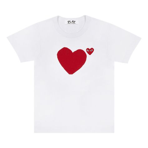 Check out the Comme Des Garçons Play T-Shirt Heart Front & Back 'White' on GOAT Play Tshirt, Comme Des Garcons Heart, Comme Des Garcons T Shirt, Cdg Play, Play Comme Des Garcons, White Tshirt Men, Comme Des Garcons Play, Embroidered Heart, Cute Tshirts