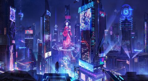 Neon Cyberpunk Aesthetic, Kota Masa Depan, Future Punk, Estilo Cyberpunk, Neon Cyberpunk, Sci Fi Wallpaper, Blacklight Tapestry, Sci Fi City, Anime City