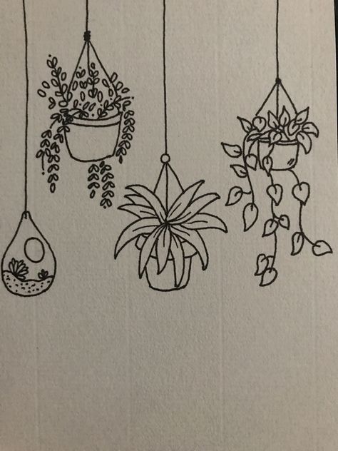 Cool Things To Draw On A Whiteboard, Simple Plant Drawing Ideas, Drawing Ideas Easy Plants, Doodle Plants Flower, House Plant Tattoo Simple, Easy Plants Drawing, Drawing Plants Easy, Easy Plant Drawings For Beginners, Small Plant Drawing