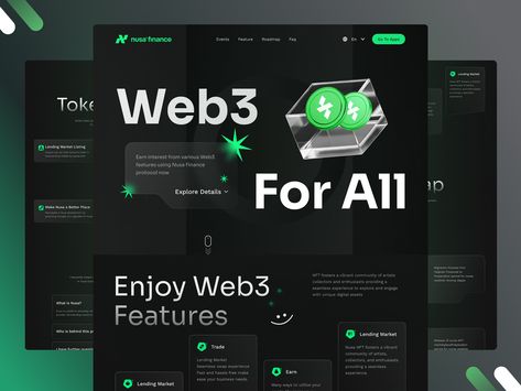 Dark Website Design, Dark Website, Modern Website Design, Cute Bear Drawings, Modern Website, Web App, Blockchain, Landing Page, Global Community