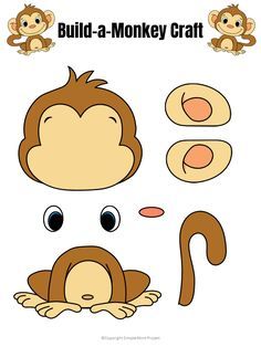 Click and print to make this super cute and easy baby monkey craft! He comes with two free printable monkey templates and is perfect for kids of all ages; including preschoolers, kindergartners and toddlers. Use him for a class project, an activity before a trip to the zoo or in your homeschool jungle unit! #monkeycrafts #papermonkeycraft #printablemonkeycraft #SimpleMomProject Monkey Template, Monkey Craft, Simple Mom Project, Monkey Crafts, Felt Animal Patterns, Animal Templates, Animal Crafts For Kids, Aktivitas Montessori