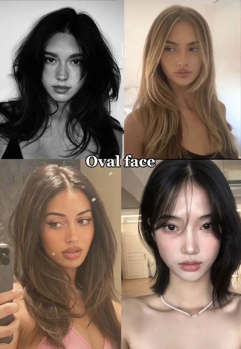 Aesthetic Face Shape, Oval Shaped Face Aesthetic, Styles For Oval Face Shape, Oval Face Aesthetic, Oval Face Makeup Looks, V Triangle Face Shape, Character Appearance Description, Which Beauty Standard Do I Fit, Diamond Head Shape