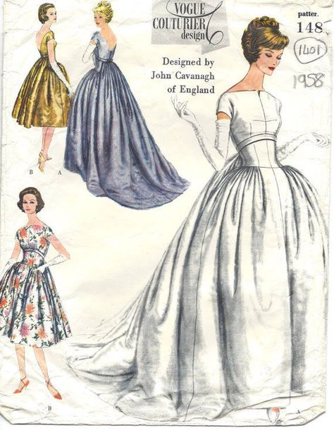 Gown Patterns, Evening Gown Pattern, Vintage Vogue Sewing Patterns, Patron Vintage, Wedding Dress Patterns, Gown Pattern, Vintage Dress Patterns, Vogue Sewing, Vogue Sewing Patterns