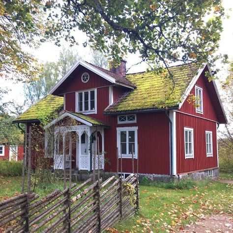 Swedish House Exterior, Swedish Homes, Science Process Skills, Swedish Houses, Scandinavian Houses, Swedish Farmhouse, Swedish Cottage, Red Farmhouse, Red Houses