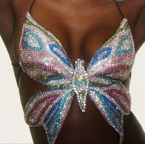 Butterfly Top, Crystal Butterfly, Looks Party, Looks Chic, Rave Outfits, Baku, A Butterfly, Looks Vintage, Festival Outfits