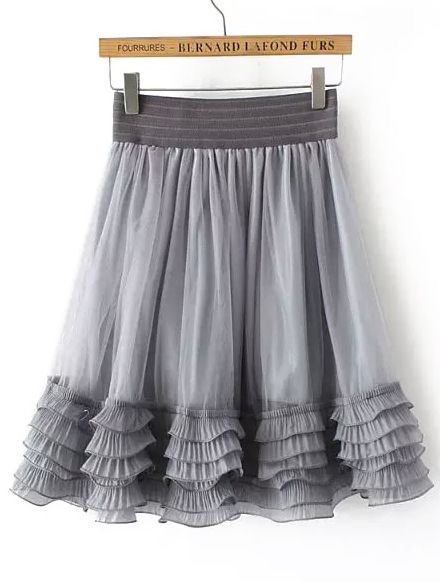 Shop Grey Cascading Ruffle Mesh Skirt online. SheIn offers Grey Cascading Ruffle Mesh Skirt & more to fit your fashionable needs. Skirt Mesh, Grey Skirt, Women Skirts, Mesh Skirt, Skirts Online, Complete Outfits, Gray Skirt, Ruffle Skirt, Outfit Set