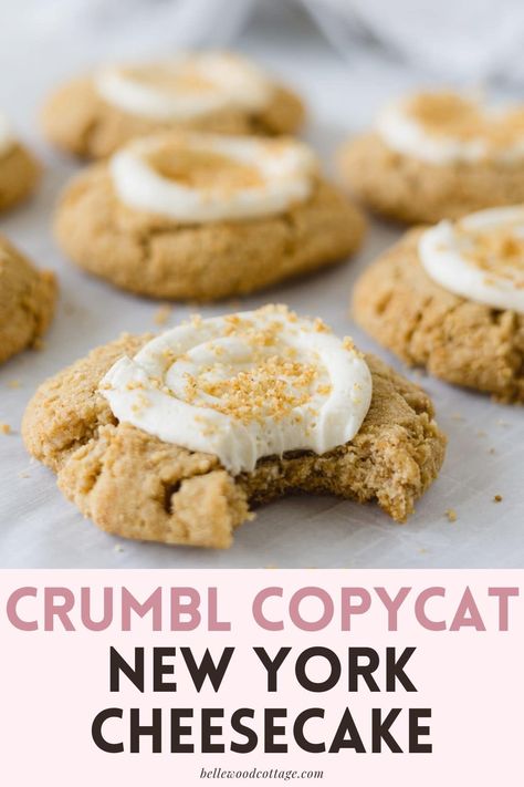 Cheesecake Filling No Bake, Crumbl Copycat, Cheesecake Topping, Crumble Cookie Recipe, Graham Cracker Cookies, Cheesecake Toppings, Crumbl Cookies, Big Cookie, Cheesecake Filling