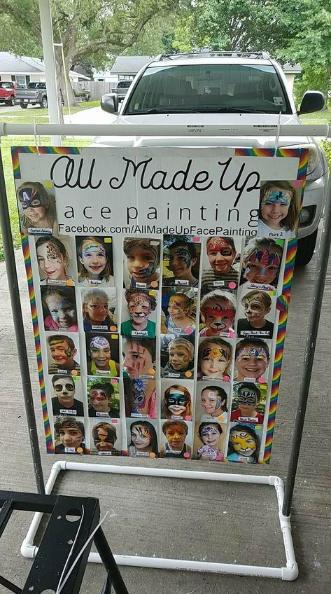 Face Paint Set, Painting Faces, Stand Feria, Painting Station, Face Paint Kit, Face Painting Easy, Paint Booth, Painting Easy, Setup Ideas