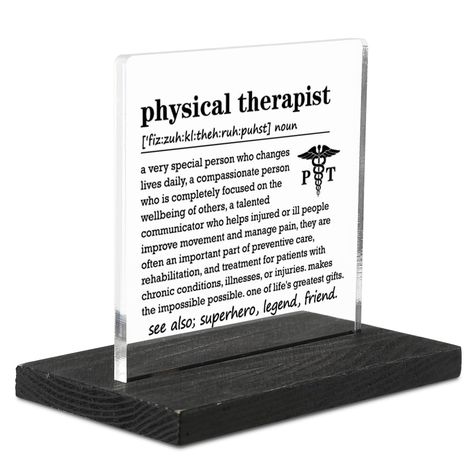 PRICES MAY VARY. Appreciation Gift for Physical Therapist：A beautifully designed office desk decoration, specifically made for Physical Therapy, combining their professional definition and importance. An Ideal Gift for Doctor of Physical Therapy : whether to celebrate a birthday, Retiring，graduation, or just to say thank you. PT Medical Clinic Office Desk Decoration: This Physical Therapist Definition office desk decor sign item serves as a thoughtful gesture to acknowledge the hard work and ded Therapist Desk, Physical Therapy Quotes, Home Office Cubicle, Clinic Office, Physical Therapy Student, Physical Therapist Gifts, Doctor Of Physical Therapy, Therapy Quotes, Office Cubicle