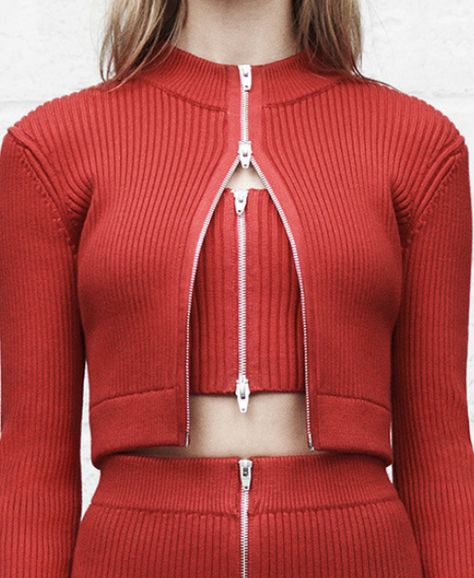 b Knitwear Fashion, Clothing Details, Red Outfit, T By Alexander Wang, Up Girl, Fashion Details, Alexander Wang, High Fashion, Alexander