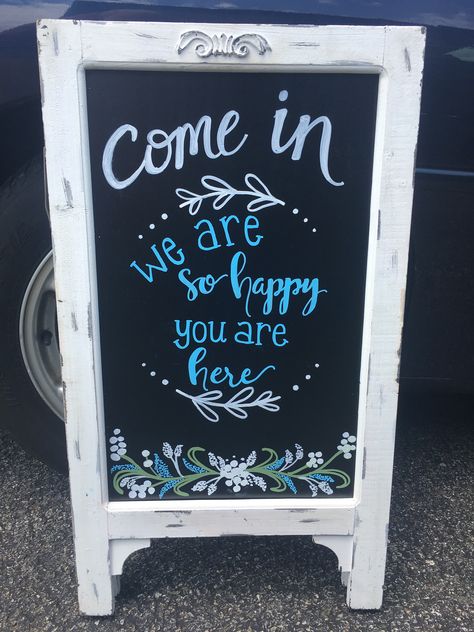 Welcome Chalkboard for Boutique Business Chalkboard, Cafe Chalkboard, Sidewalk Signs, Blackboard Art, Small Chalkboard, Sidewalk Sign, Chalk Sign, Chalkboard Drawings, Chalkboard Lettering