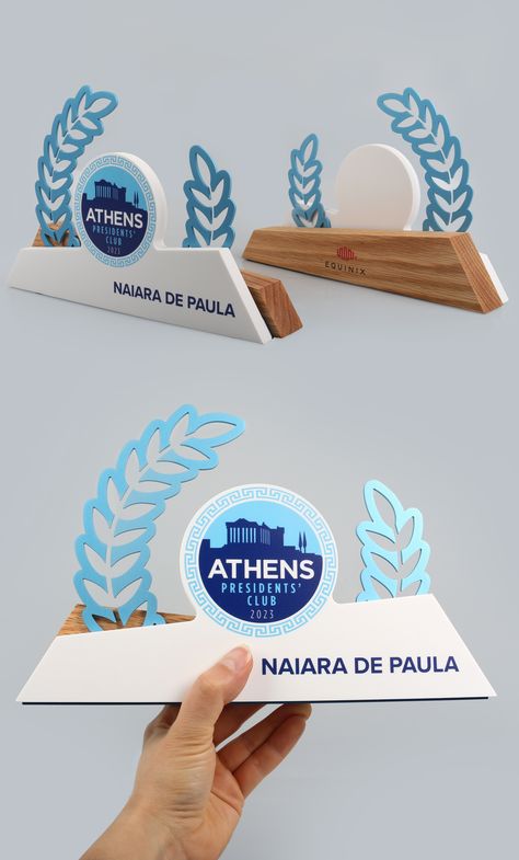 Award Plaque Design Ideas, Plaque Design Ideas, Award Plaque Design, Coffee Booth, Wooden Award, Plaque Ideas, Travel Advertising Design, Led Sign Board, Award Design