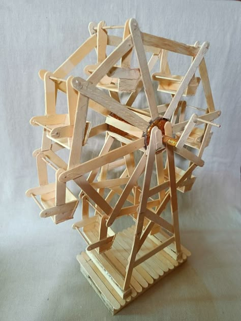 Popsicle Stick Crafts House, Templat Kotak, Wheel Craft, Farmhouse Outdoor, Popsicle Crafts, Stick Art, Popsicle Stick Crafts, Design Outdoor, Seni Origami