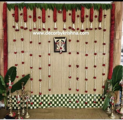 Valagappu Decorations, Pellikuturu Function Decoration, Indian Baby Shower Decorations, Naming Ceremony Decoration, Small Wedding Decor, Engagement Stage Decoration, Pooja Decor, Simple Stage Decorations, Home Flower Decor