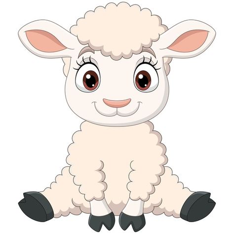 Cute baby lamb cartoon sitting Premium V... | Premium Vector #Freepik #vector #baby #cartoon #animals #cute Cartoon Sitting, Lamb Drawing, Cartoon Lamb, Sheep Vector, Sheep Cartoon, Cartoon Sheep, Baby Animal Drawings, Cute Lamb, Baby Sheep