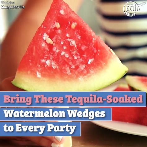 Tequila-Soaked Watermelon Wedges Are The Perfect Summer Snack Margarita Soaked Watermelon Slices, Watermelon Soaked In Tequila, Watermelon Tequila Soaked, Tequila Watermelon Slices, Watermelon Soaked In Alcohol, Vodka Soaked Watermelon, Tequila Soaked Watermelon, Drunken Watermelon, Tequila Watermelon