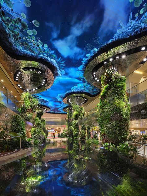 Reimagining Travel With Biophilia in Singapore's Changi Airport Singapore Airport Aesthetic, Singapore Aesthetic Photography, Beautiful Airport, Singapore Museum, Singapore Aesthetic, Airport Aesthetics, Singapore Airport, Singapore Vacation, Changi Airport Singapore