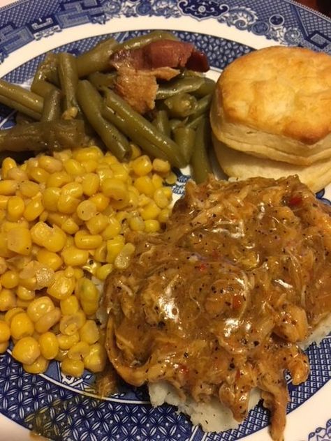 Carmen’s Chicken and Gravy has become one of the most requested recipes in our house and friends alike!  Think about it…. chicken thighs smothered in gravy and slow cooked all day to pe… Crockpot Chicken And Gravy, Chicken And Gravy, Southern Recipes Soul Food, Soul Food Dinner, Southern Cooking, Chicken Dishes Recipes, Food Goals, Slow Cooked, Think About It