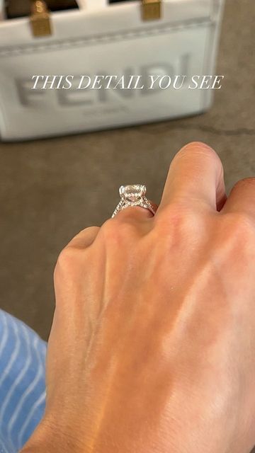 EAST WEST GEM CO. // on Instagram: "This client kept the Serena’s standard 1.8mm U-prong pavé band and invisible halo but opted for such stunning upgrades including double claw prongs and a feminine and glam scallop pavé bridge - that can only be seen from the side. 

A scallop pavé bridge is always such a unique upgrade you can add to customize your ring for some additional glam to your setting beneath your center stone 💎
-—————————
#EASTWESTSERENA
- 6.6 carat center (1.38 ratio) 
- 12.5x9mm step cut emerald, modern white moissanite set in a 14k white gold setting 
- 1.8mm U-prong pavé cathedral band, scallop pavé bridge, double claw prongs and an invisible halo 
- $4,825 (as shown)
💵 Or as low as $168.12 a month with Bread Pay*
🤚🏻 Shown on a size 4.5 finger" East West Gem Co, 5 Fingers, Luxury Engagement Rings, Halo 4, Claw Prong, Pave Band, Step Cut, East West, A Month