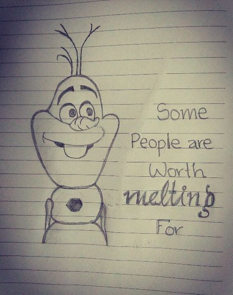 Some people are worth melting for __♥ #olaf #frozen #cartoon #drawing #pencil #simple #easy #disney #art #nena Disney Doodles, Cartoon Drawings Sketches, Easy Disney Drawings, Cartoon Drawings Of People, Cartoon Drawings Disney, Disney Drawings Sketches, Disney Cartoon Characters, Mermaid Drawings, Disney Art Drawings