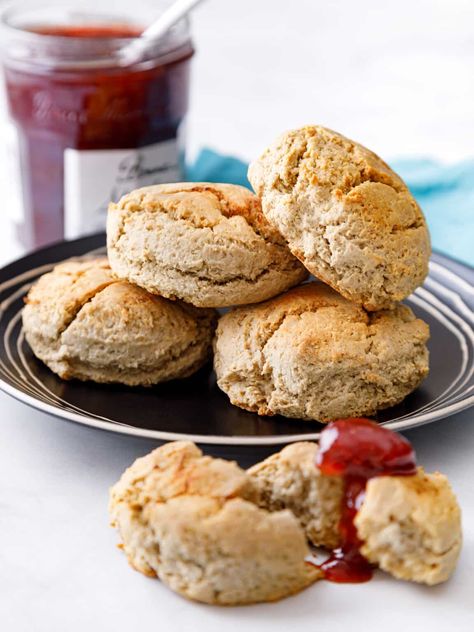 Oat Flour Biscuits - The GERD Chef Oat Flour Biscuits, Acid Reflux Friendly Recipes, Gerd Friendly, Gerd Recipes, Oat Flour Recipes, Flour Biscuits, Reflux Recipes, Homemade Apple Butter, Plant Based Yogurt