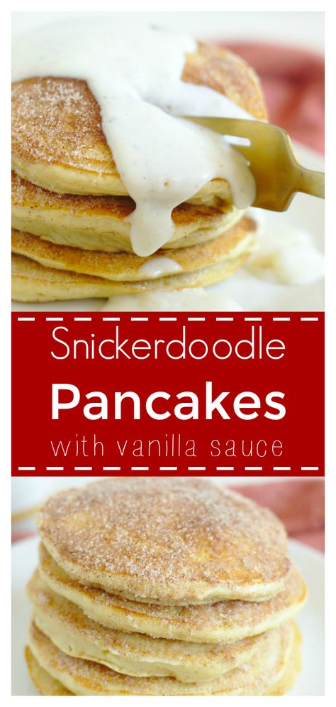 Pancake Recipe Cinnamon, Simple Pancake Recipe, Cookies Flavors, Simple Pancake, Vanilla Pancakes, Yummy Pancake Recipe, Best Pancake Recipe, Vanilla Sauce, Snickerdoodle Cookies