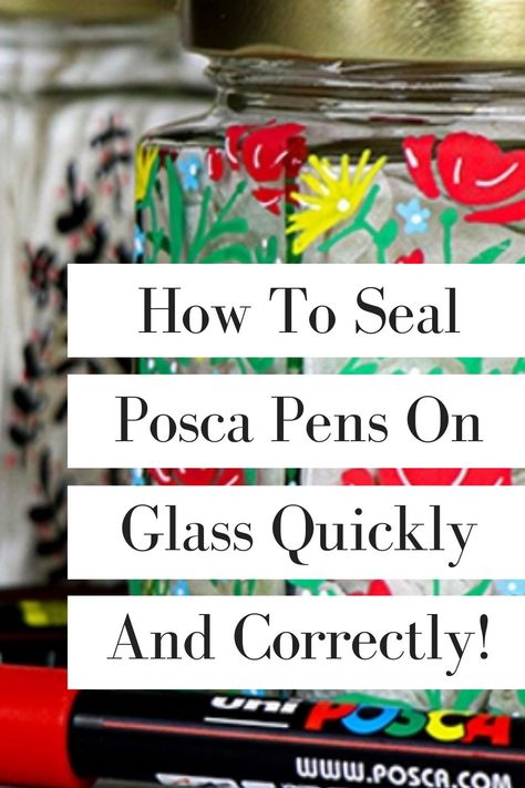 Posca Pens Window Art, Posca Ceramic, Posca Pen Projects, Posca Glass Art, Posca Craft Ideas, Posca Pen Window Art, Posca Pen Crafts, Painted Glass Cups Diy, Paint Pen Projects