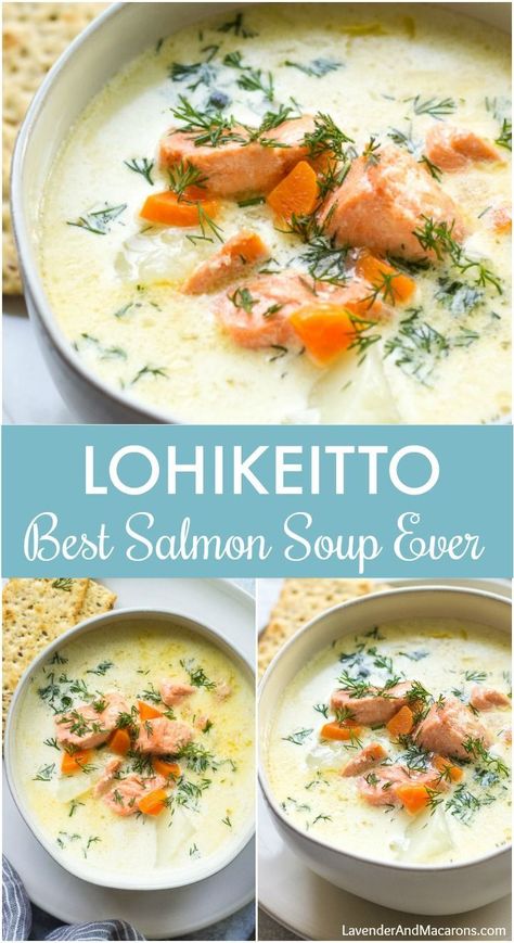 Finnish Salmon Soup, Dinner Soups, Salmon Soup, Seafood Soup Recipes, Dinner Salmon, Best Salmon, Soup Ideas, Norwegian Food, Scandinavian Food