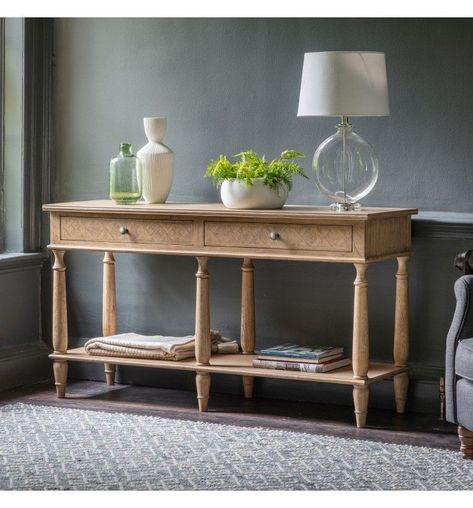 Console Table With Drawers Living Room, Wooden Console Table Uk, Hall Console Table Set Back In Alcove, French Colonial Furniture, French Colonial Style, Parquet Design, Drawer Console Table, Drawer Console, Colonial Furniture