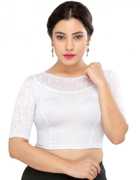 Silver Shimmer Blouse Stretchable Blouse, Net Sleeves, Shimmer Blouse, Blouse Crop Top, Saree Blouses Online, Silver Blouse, Blouse Crop, Indian Saree Blouses Designs, Blouse Neck