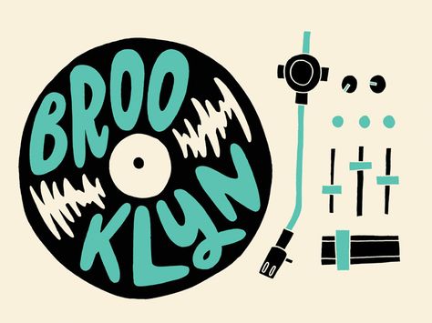 Vinyl Record Illustration, Vynil Design, Turntable Illustration, Vinyl Graphic Design, Logo Tiktok, Hand Lettering Design, Dj Logo, Record Art, Rock N’roll