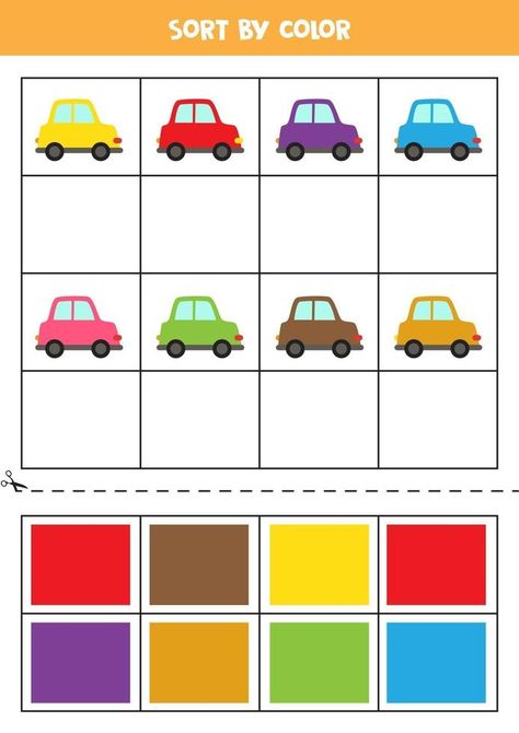 Maluchy Montessori, Transportation Activities, Transportation Preschool, Cut And Glue, Kids Worksheets Preschool, Montessori Toddler Activities, Math Games For Kids, Preschool Colors, Preschool Activities Toddler