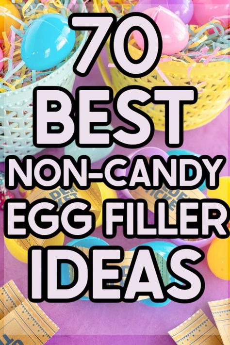 The best Easter egg fillers for toddlers, kids, teens, adults! Tons of non-candy Easter egg filler ideas for every age! Easter Egg Stuffers Non Candy, Non Candy Easter Egg Fillers, Non Candy Easter Basket Ideas, Easter Egg Filler Ideas, Egg Filler Ideas, Adult Easter Egg Hunt, Summer Gift Baskets, Easter Egg Stuffers, Easter Food Crafts