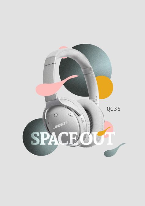 Bose Print Advert By Kijamii: Space Out | Ads of the World™ Headphones Advertisement Poster, Electronics Poster Design, Electronic Poster Design, C4d Product, Headphone Art, Airpods Headphones, Electronics Poster, Advert Design, Headphones Aesthetic